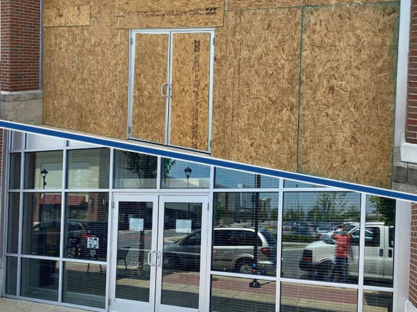 Storefront glass replacement in Arlington VA